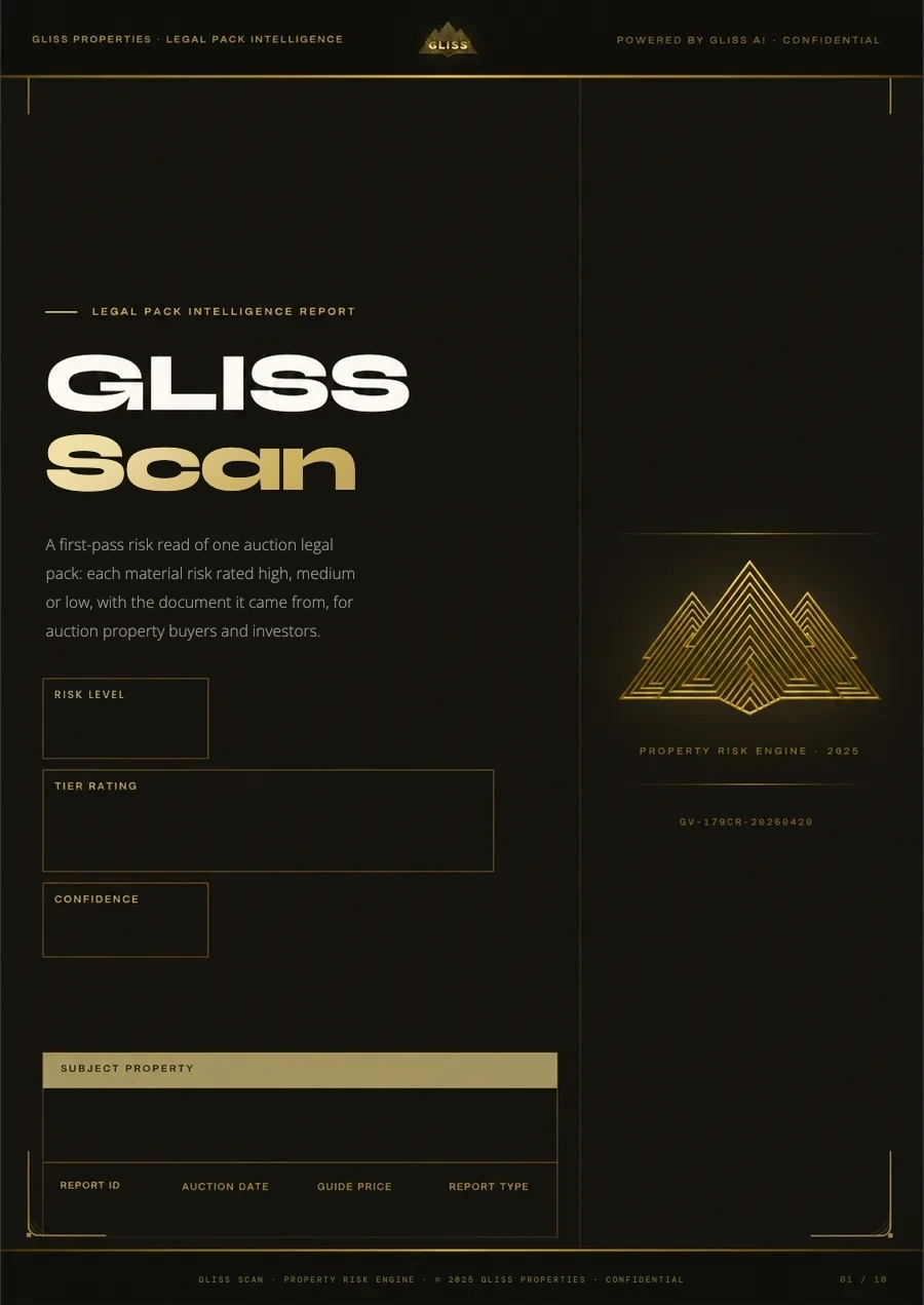 Front page of a Gliss Scan report