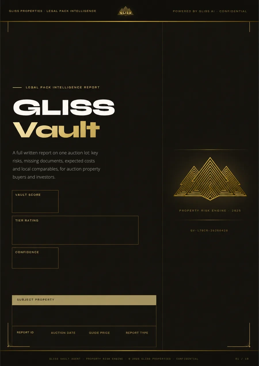 Front page of a Gliss Vault report